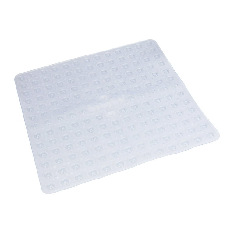 Bath Non-Slip Mat Square Bath Shower Safety Mats PVC Anti- Mildew Resistant  Antiskid Mat (Clear)