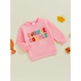 thumbnail image 5 of Elippeo Toddler Girls Sweatshirts Thanksgiving Clothes Letter Turkey Embroidered Crew Neck Long Sleeve Baby Pullovers Fall Tops 6 12 18 24 Months 3 4 Years, 5 of 9
