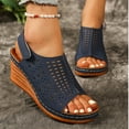 thumbnail image 5 of Mepaouo Wedge Sandals for Women Summer Dressy Slingback Wide Width Cutout Platform Casual Shoes, 5 of 8