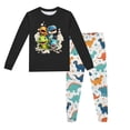 thumbnail image 2 of Pyjamas pour Enfants Garçons Ensemble de Pyjama Imprimé Dinosaure Col Rond Manches Longues Pantalon 2 Pcs Printemps Automne Pyjamas Bébé Noir 7 Ans-8 Ans, 2 of 5