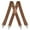 Brown, variant on Classic Mens Suspenders with 4 Clips 1.4 Inch Elastic Webbing X Back Design Adjustable for A Perfect Fit Every Time