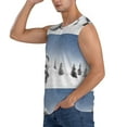 thumbnail image 3 of Picia Snowman And Christmas Tree mens Cotton Tank Undershirts , Moisture-wicking Ribbed Tanks, Lightweight Cotton Tank Undershirts-Medium, 3 of 8