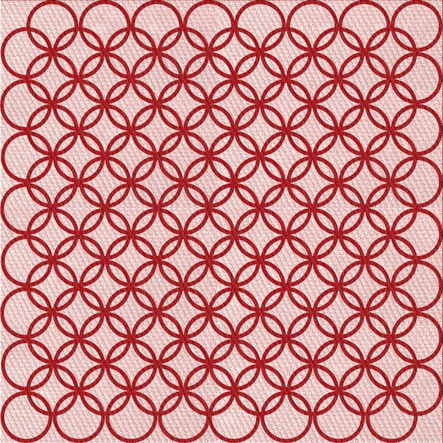 Ahgly Company Machine Washable Indoor Square Transitional Light Red Pink Area Rugs, 5' Square