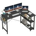 thumbnail image 4 of CubiCubi 55 x 28inch L Shaped Desk Small Computer Desk with Storage Shelves, Black, 4 of 10