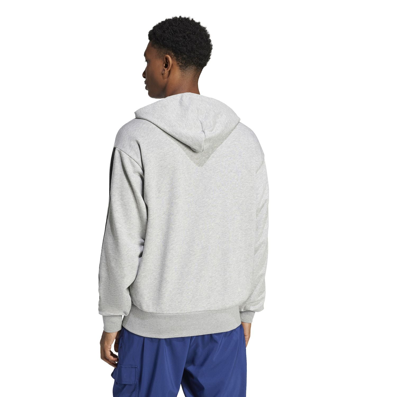 Big & Tall adidas Essentials 3-Stripes French Terry Sportswear Hoodie Color: Black White Size: 3XL