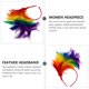 thumbnail image 2 of Tocado de plumas, tocado para mujer, tocado de boda, tocado de fiesta (colorido), 2 of 7