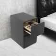 thumbnail image 3 of Modern Narrow Nightstand, Bedside Table with 2 Drawers, Slim Bedroom Storage Cabinet for Small Spaces Solid Wood (Dark Grey), 3 of 22