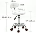 thumbnail image 6 of Veryke Round Shape Adjustable Stools, Salon Stool with Back & Wheels - White, 6 of 7