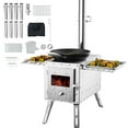 thumbnail image 3 of VEVOR Wood Stove, 86 inch, Stainless Steel Camping Tent Stove, Portable Wood Burning Stove with Chimney Pipes & Gloves, 1646in³Firebox Hot Tent Stove for Outdoor Cooking and Heating with 8 Pipes, 3 of 9