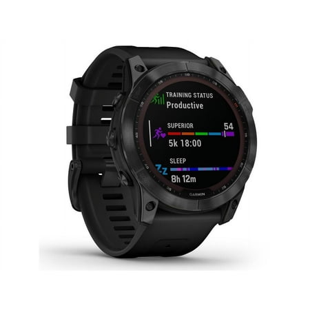 Garmin fenix 7X Sapphire Solar, Black DLC Titanium with Black Band