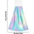 thumbnail image 3 of SKYSONIC 12"x17" Hanging Kitchen Hand Towels Dishcloths Sets with Loop, Bright Mermaid Princess Scale Absorbent Hand Towels 2 Piece Sets Pink Blue Galaxy Print Tail, 3 of 6