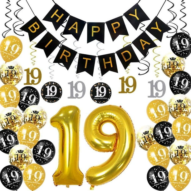 15 pièces/ensemble 18th joyeux anniversaire ballon décor or argent  confettis Latex ballons pour 18 ans