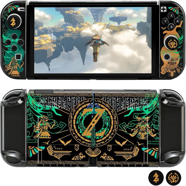 Protective Case For Nintendo Switch OLED, Compatible With Zelda Tears Of The Kingdom, Hard Shell Dockable Anti-Scratch Shockproof Slim Cover