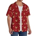 thumbnail image 3 of Salouo Christmas Deer B Pattern Cuban Collar Shirts for Men Button-Down Shirt Men's Short Sleeve Shirts Hawaiian Shirts Casual Shirts -Small, 3 of 6