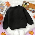 thumbnail image 6 of qiiinnHk Toddler Boy Girl Halloween Sweater Knit Baby Sweater Long Sleeve Crewneck Letter Sweatshirt Fall Winter Clothes Black,6-9 Months, 6 of 7