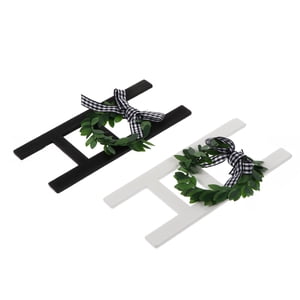 IFANLANDOR 2Pcs Rustic Home Decor Ladder Shaped Wooden Wall Hanging Assorted Color for Family Use