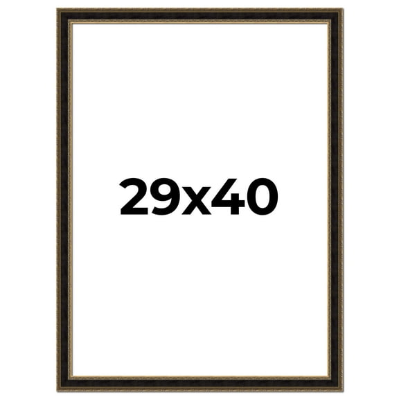29x40 Frame Gold Antique Vintage Sold Wood Picture Frame | 1.75 Inch Moulding Width | Interior
