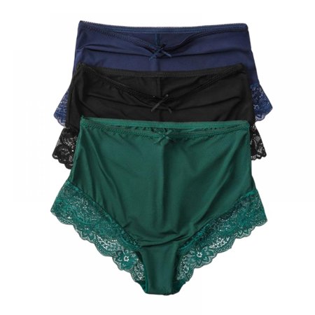 

Women High Waist Ultra Comfortable Solid Color Everyday Use Plus Size Cotton Panties S-XXL(3-Packs)