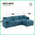 thumbnail image 4 of 103.5” Chenille Modular Sectional Sofa – 4-Seat L-Shaped Cloud Couch with Deep Wide Seats & Movable Ottoman for Living Room, 4 of 13