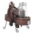 thumbnail image 4 of Country Western Cowboy Horse Saddle Silver Conchos Salt Pepper Shakers Holder, 4 of 7