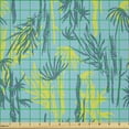 thumbnail image 2 of Ambesonne Nature Art Fabric by the Yard Microfiber, Abstract Branches Motif, 1 Yard, Yellow Pale Blue Teal, 2 of 2