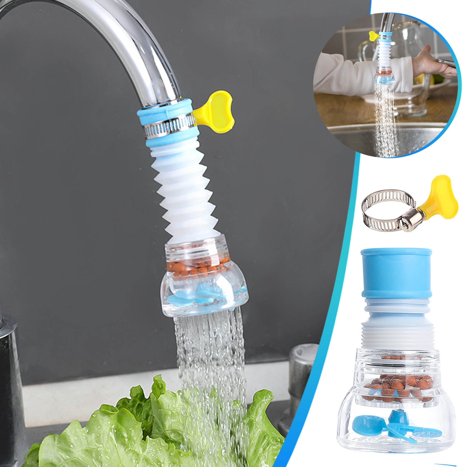 SuoKom Home Kitchen Faucet Water Rotatable The Water Nozzle Splash Proof  Water-saving Device Filter Valve-Clasp
