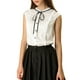 thumbnail image 5 of Camisas de verano con cuello atado y mangas cortas para mujer estilo chic INSPIRE, botón, volantes, XS, blanca, 5 of 7