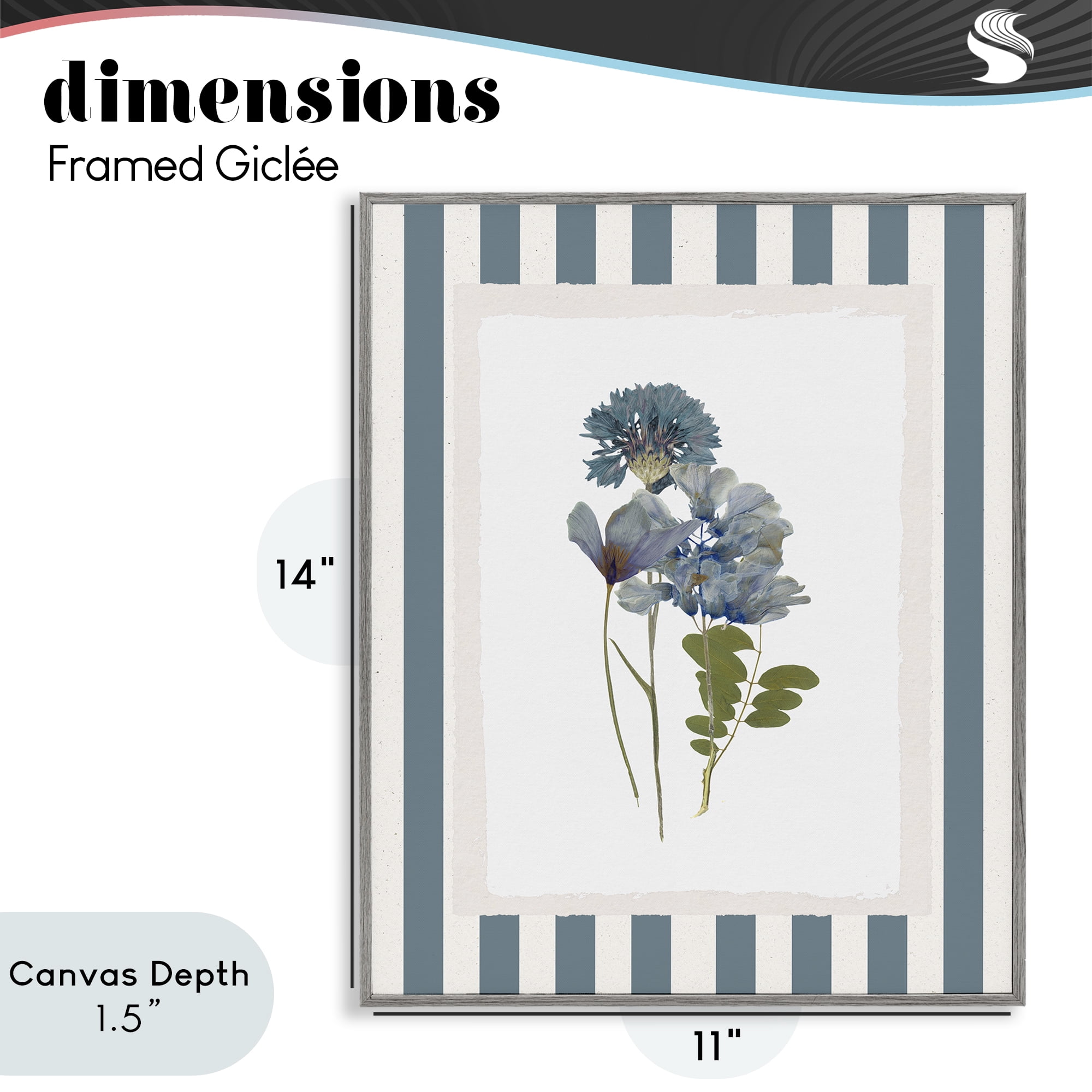 Stupell Industries Summer Memory Flowers Gray Framed Giclee Art, design by Val Rhodes
