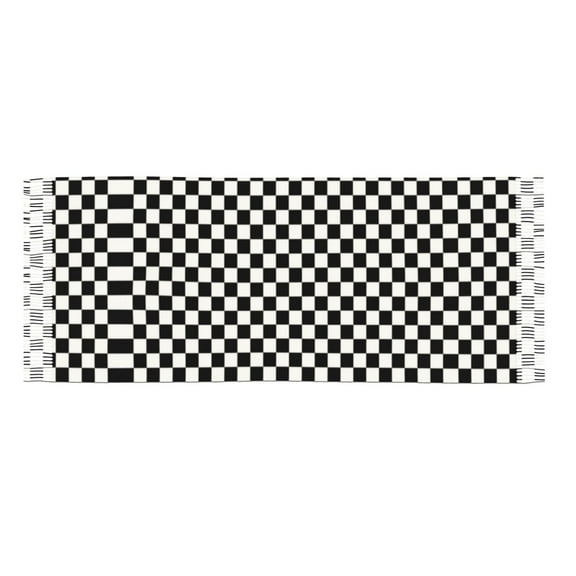Women Black White Checkered Pattren Scarfs Large Warm Soft Shawls Wraps