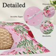thumbnail image 2 of Valentine's Day Pillow Covers, Linen Long Throw Pillow Case, Pink Red Roses Love Heart Eucalyptus Gradient Holiday Pillow Protector Decorative Cushion Cover for Living Room/Bedroom 12" x 20", 2 of 8