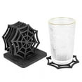 thumbnail image 4 of Halloween Drink Coasters Set, 6 Pcs Spider Web Coasters, Black Coaster Cup Mat Pad with Coasters Holder for Party, Home, Kitchen, Office Decor, 4 of 5