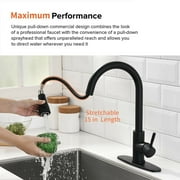 Matte Black Touch Sensor Kitchen Sink Faucet Pull Out Sprayer 10 inch Cover