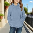 thumbnail image 5 of Meichang Girls Fuzzy Fleece Hoodies Winter Warm Long Sleeve Hooded Sweatshirts Oversized Hoodie Casual Sweatshirt Sherpa Pullover with Pocket, 5 of 9