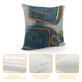 thumbnail image 4 of Qinduosi Cartoon Robot Throw Pillow Covers Bedroom Decor, Hand Drawn Rocket Cushion Covers, Gear Machine Science Decorative Square Pillow Cases, Blue Orange White, 4 of 5