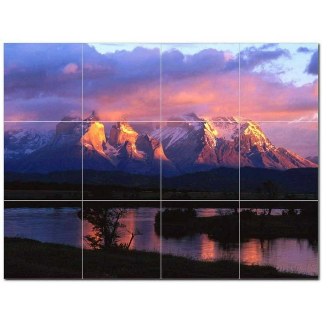 Mountain Scene Ceramic Tile Mural Kitchen Backsplash Bathroom Shower 405636-S43