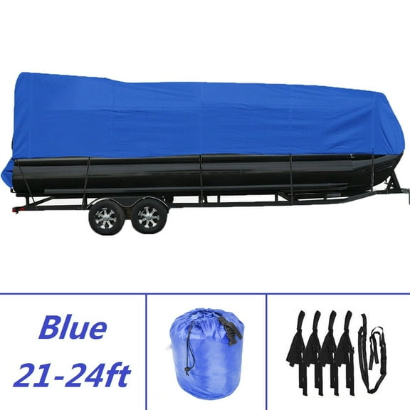 Labwork Boat Cover, PEVA Fabric, Suitable for 21ft 22ft 23ft 24ft Length & 8.5ft Width Boats, Blue