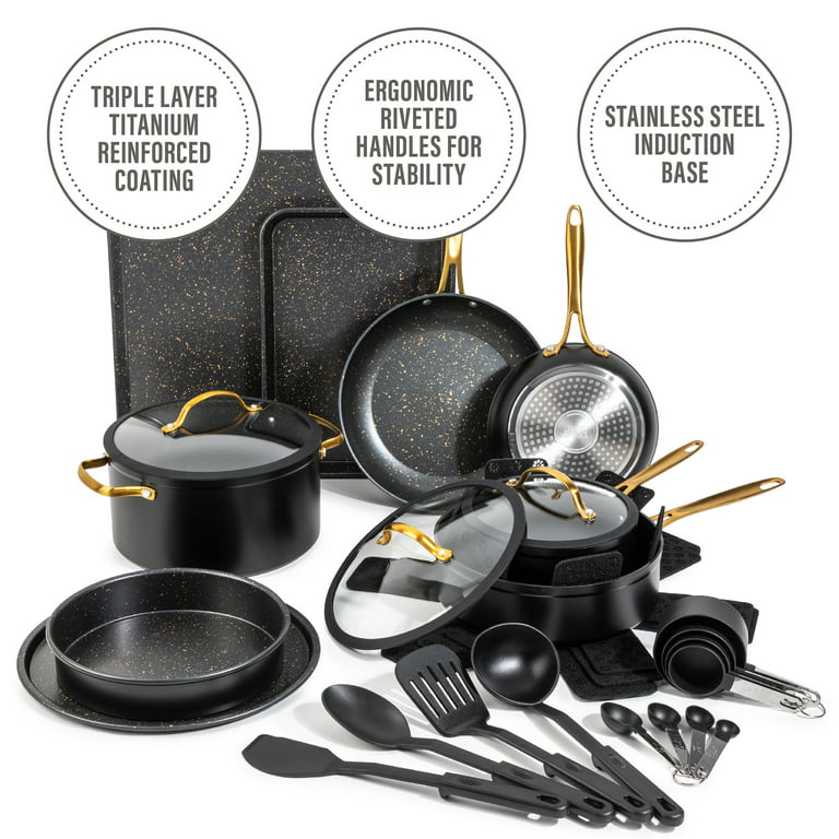 Thyme & Table Non-Stick Aluminized Steel Baking 6 Piece Set, Champagne Gold  