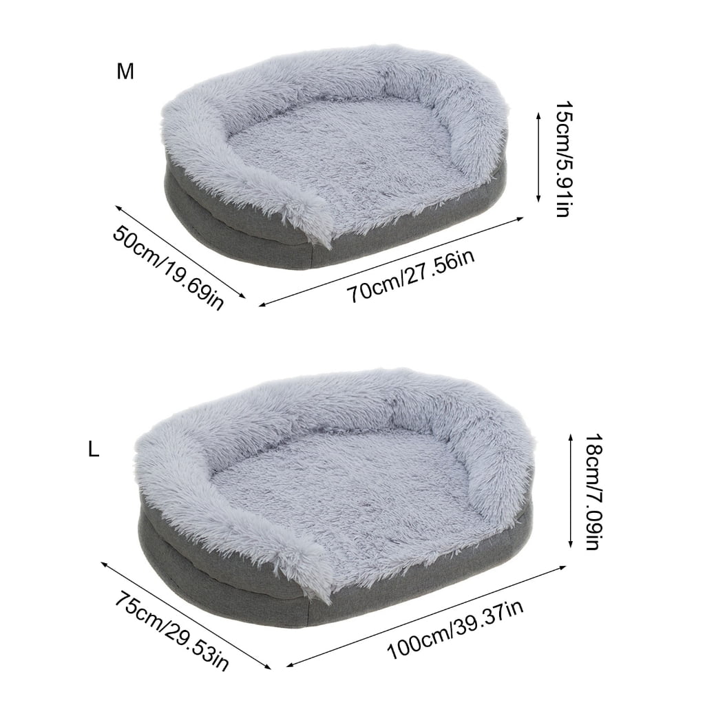 Miiottaa Furry Plush Dog Couch Extra Large AntiSlip Base Soft Warm Bedding Rest Sofa Bed