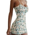 thumbnail image 1 of Gvmfive Women Summer Spaghetti Strap Floral Mini Dress Party Bodycon Dresses Plus Size, 1 of 2