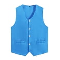 thumbnail image 4 of Hansber Kid Girls Boys Vest Volunteer Activity Waistcoat Solid Color Irregular Hem Volunteers Sky Blue M, 4 of 5
