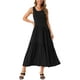 thumbnail image 1 of Vestido de verano casual sin mangas para mujer INSPIRE CHIC, con cuello redondo, estilo A-line, fluido, de capas, maxi, talla XL, negro, 1 of 6