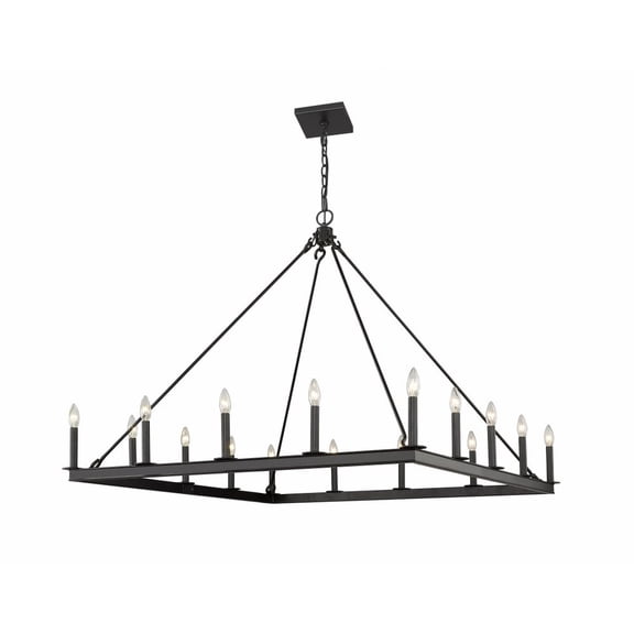 Z-Lite Barclay 16 Light 45" Square Steel Chandelier in Matte Black