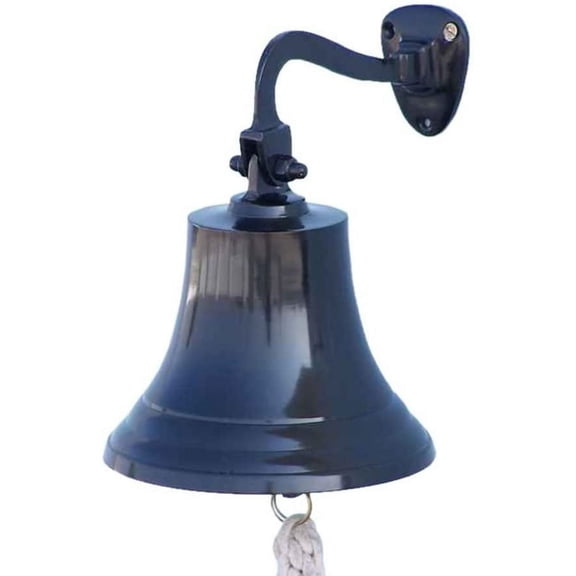 Hampton Nautical 3xglass-101 Oil Rubbed Bronze Hanging Ship's 9" Bell-Nautical Decoration, 9 inch, Black