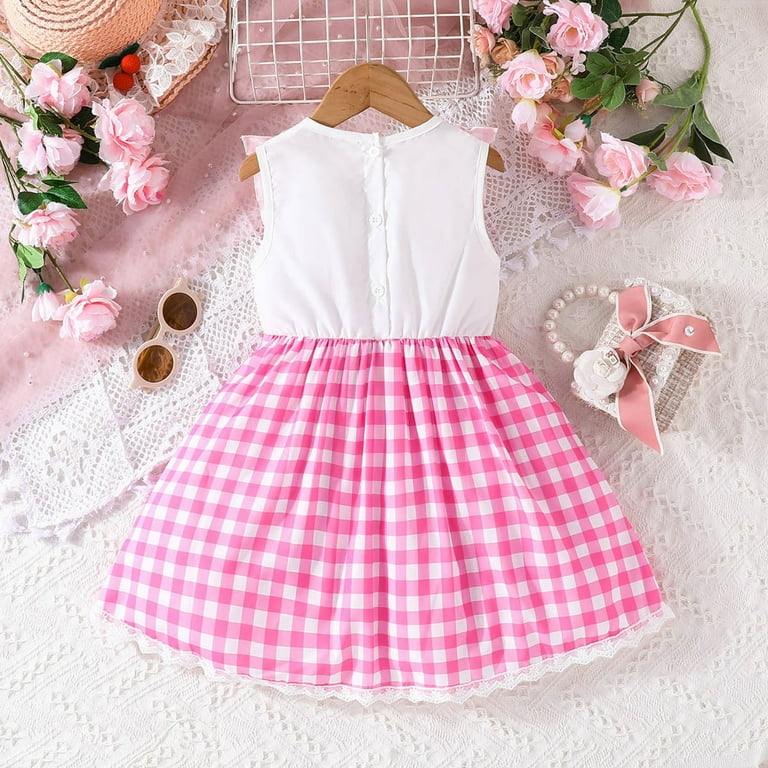 Pink and white casual dress hotsell