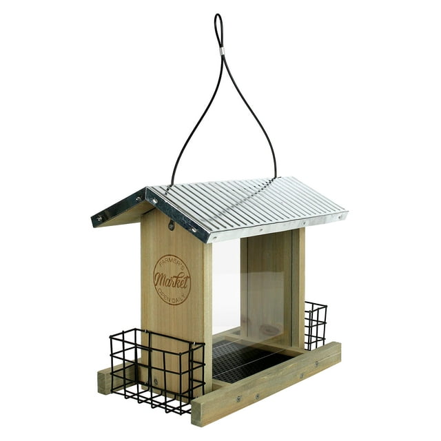 Alimentador Tolva para Pájaros Wild Wings WWGF2 en Cedro Galvanizado