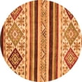 thumbnail image 1 of Ahgly Company Indoor Round Abstract Orange Modern Area Rugs, 3' Round, 1 of 4