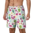 thumbnail image 2 of Balery Cute Flamingo Mens Swim Trunks Swim Shorts for Men Quick Dry Inseam Beach Shorts with Compression Liner Pocket-X-Large, 2 of 9