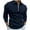 Navy, variant on Utoimkio Men's Quarter Zip Cotton Linen Shirts Casual Long Sleeve Turndown Collar Shirts Fall Winter Solid Pullover Top Blouses