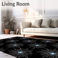 thumbnail image 2 of ODIKA 5'x7' Machine Washable Non-Slip Area Rug, Abstract Cosmic Starburst Design with Radiating Wave High Traffic Rug, Black, 599110, 2 of 7