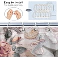 thumbnail image 4 of Paris Tower Flower Shower Curtain for Bathroom Shower Curtain Set with 12 Hooks Waterproof Fabric Bath Curtain for Bathtub Restroom Decor, 72 X 72 in, 4 of 6